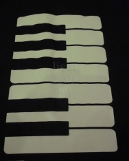 Fekete, zongorabillentyűs pamut táska