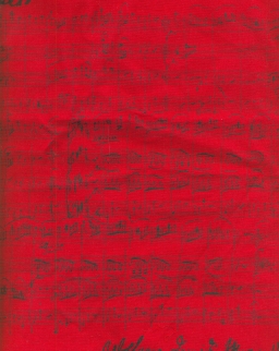 Piros, hangjegyes pamut táska Mozart kottával
