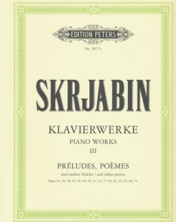 Alexander Scriabin: Klavierwerke 3. - Préludes, Poémes (Urtext)