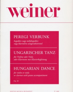 Weiner Leó: Peregi verbunk hegedűre vagy brácsára vagy klarinétra zongorakísérettel