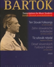 Bartók Béla: Tíz szlovák népdal /heg.-zong.