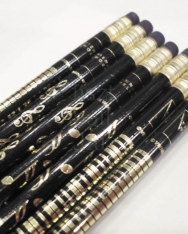 Ceruza - fekete színű - arany mintás, 3 féle  (billentyűzet/violinkulcs/hangjegy)