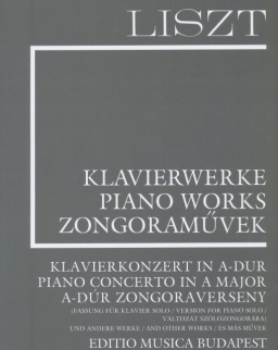 Liszt Ferenc: A-dúr zongoraverseny változat szólózongorára (Supplement 15.) fűzve