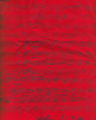 Piros, hangjegyes pamut táska Mozart kottával