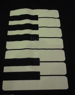 Fekete, zongorabillentyűs pamut táska