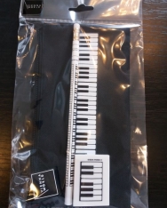 Tolltartó szett - fekete klaviatúrás (tolltartó, + ceruza + radír)
