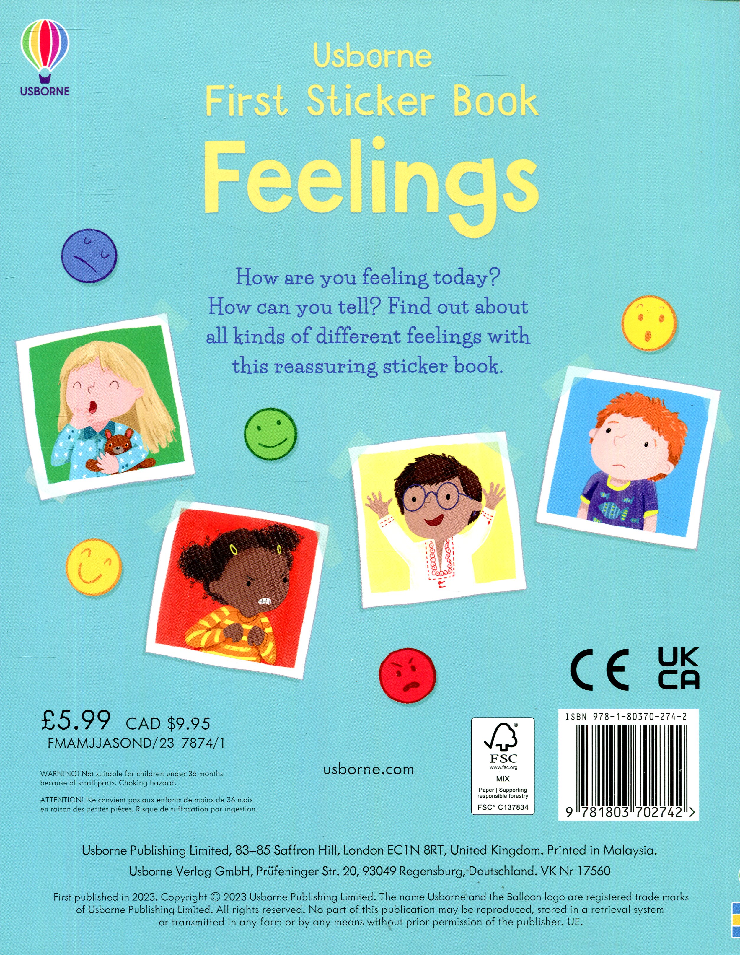 Usborne First Sticker Book Feelings | Nyelvkönyv forgalmazás ...