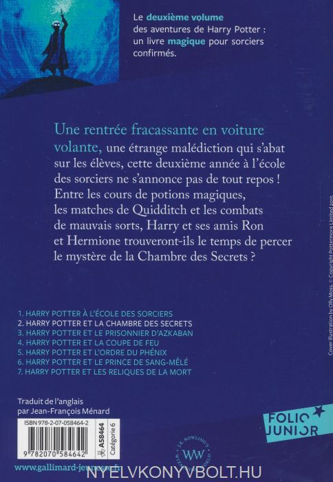 J. K. Rowling: Harry Potter et la Chambre des Secrets | Nyelvkönyv ...