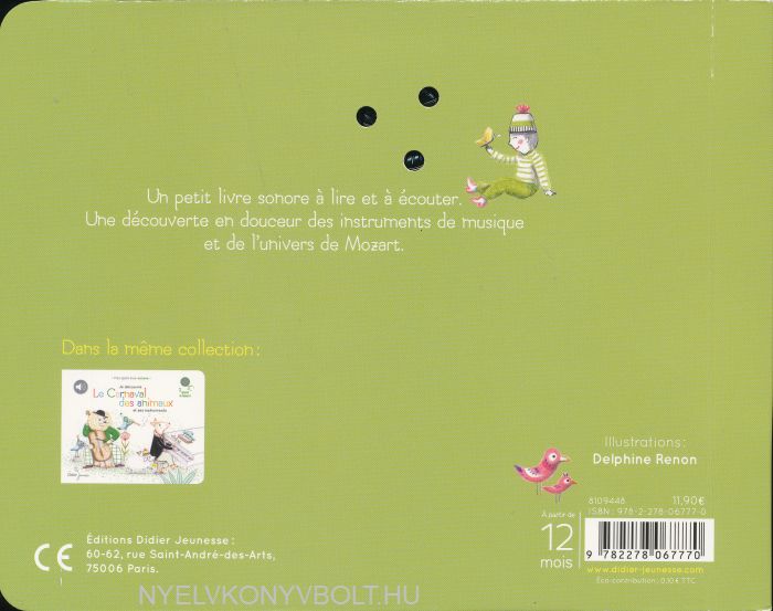 Mon petit Mozart - Livre sonore Grund livre sonore book musique music  classique classical librairie library bébé cartonné baby