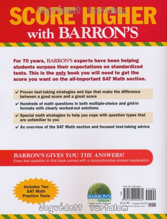 Barron S Sat Subject Math Workbook 5th Edition