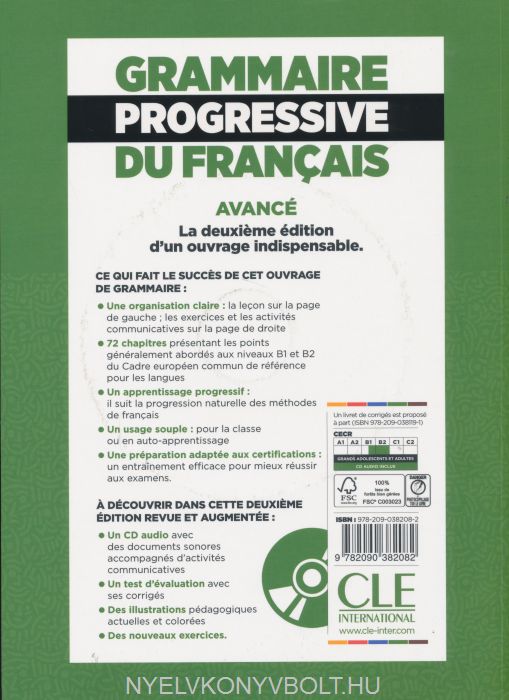 Grammaire Progressive Du Français B1 B2 Niveau Avancé - 