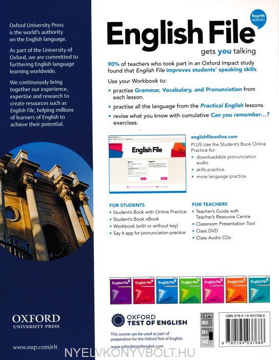 English File 4th Edition PreIntermediate Workbook with Key