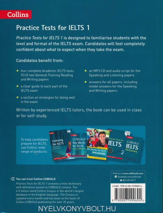 Practice test 3. Collins Practice Tests for IELTS 1. IELTS Practice Tests Plus 1. IELTS Practice Tests Plus 2. Collins Listening for IELTS.