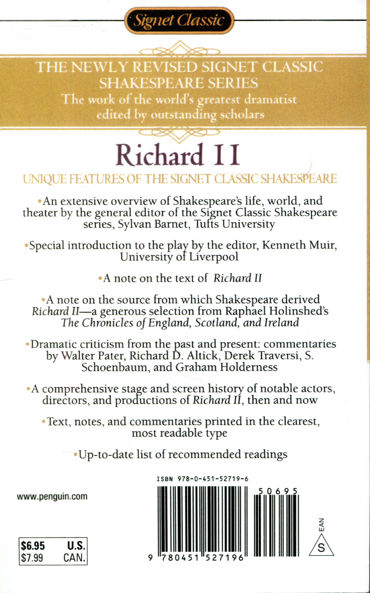 Richard II (Signet Classics): 9780451527196: William Shakespeare, Kenneth  Muir: Books 